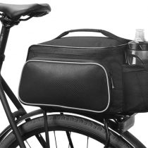 XPhonew 12L Waterproof Bike Rear Rack Bag Back Seat Pannier Trunk Bag for Outdoor Sport Mountain City Road MTB Bicycle Accessories Shoulder Handbag Bag Pannier with Water Bottle Packet - Black