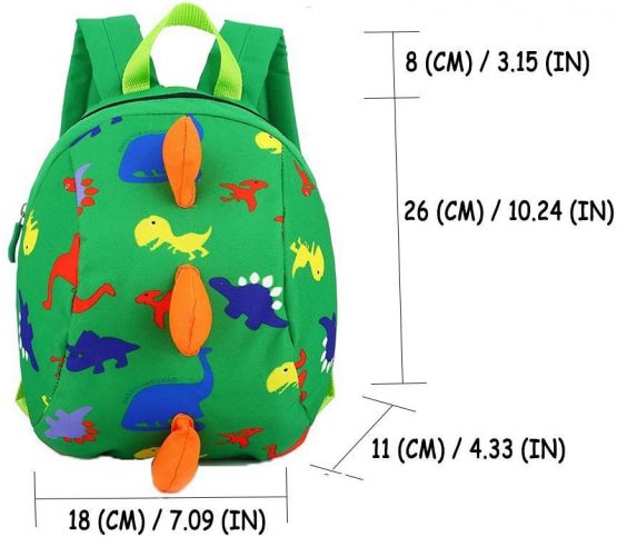 DD Toddler Boys Girls Kids Dinosaur Backpack, Cartoon Safety Anti-Lost Strap Rucksack with Reins - Image 3