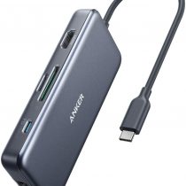 Anker USB C Hub, PowerExpand+ 7-in-1 USB C Adapter, with 4K HDMI, 60W Power Delivery, 1Gbps Ethernet, 2 USB 3.0 Ports and SD/microSD Card Readers, for MacBook Pro 2019/2018/2017/2016, Chromebook, XPS