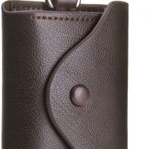 Contact Grnuine Leather Key Case,Mens Leather Cowhide Key Chain Bag,Keyring Card ID Holder Wallet Purse