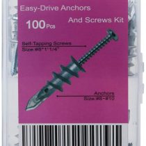 T.Kllent Self Drilling Drywall Anchors with Screws Kit,100 Pieces