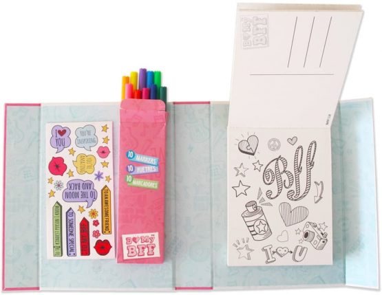 BMyBFF Colourful Postcard Making Kit. Colour & Create Postcards Activity Craft Set for Girls. Great travel activity packs for kids/Activity Bookt Gifts for Girls 7 years old Best Friend Present - Image 3