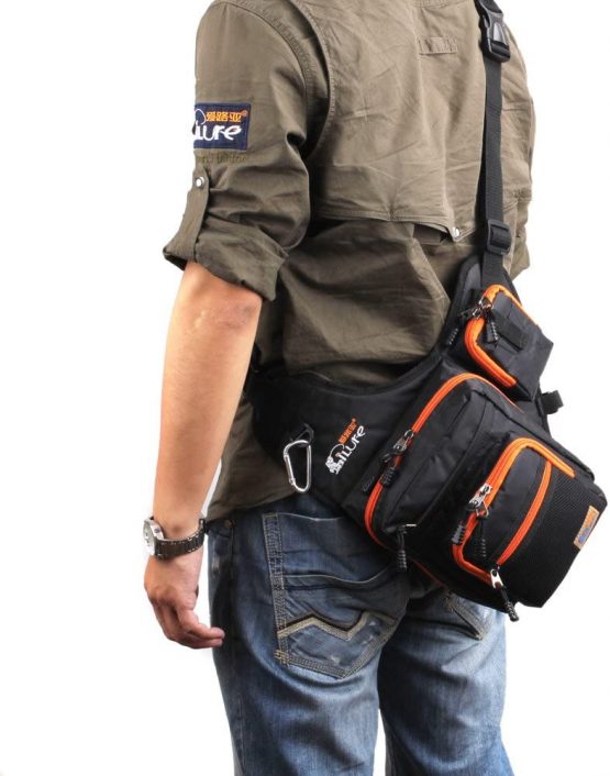 Lixada 32*39*12CM Lure Fishing Bag Multi-Purpose Waterproof Canvas Fishing Reel Rod Lure Tackle Bag - Image 4