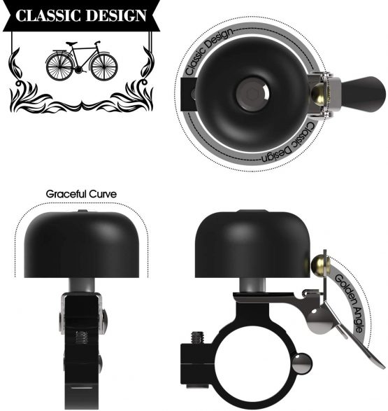 CQ Bike Bell, Brass Bicycle Bell with All Metal Body Delivers Loud Crisp Sound Horn Ring Cycling Accessories for Adults Kids Road Bike MTB Mountain Bike - Image 2