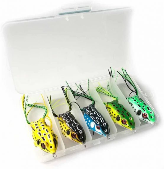 LENPABY 5pcs Topwater Frog Lure Ray Frog Fishing Crankbait Lures/Artificial Soft Bait 5.5CM 8G Soft Tube Bait - Image 2