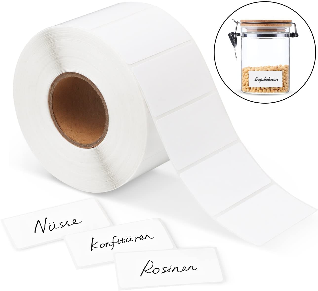 ilauke 1000 Sticky Labels on A Roll 60mm x 30mm