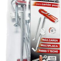 fischer 541889 Bolsa con tornillo DuoTec 10 Plugs, with Screws, radiators, dowels to Install Lamps, Bag of 6 Units, Grey/Red