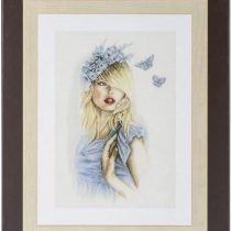 Lanarte Counted Cross Stitch KIT Blue Butterflies (Linen)