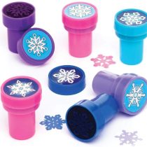Baker Ross AR771 Self Inking Snowflake Stamps for Kids Card Crafts and Homemade Christmas Activities (Pack of 10), Assorted