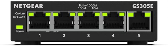 NETGEAR 5 Port Gigabit Ethernet Plus Network Switch (GS305E) - Desktop or Wall Mount, Home Network Hub, Office Ethernet Splitter, Silent Operation - Image 2