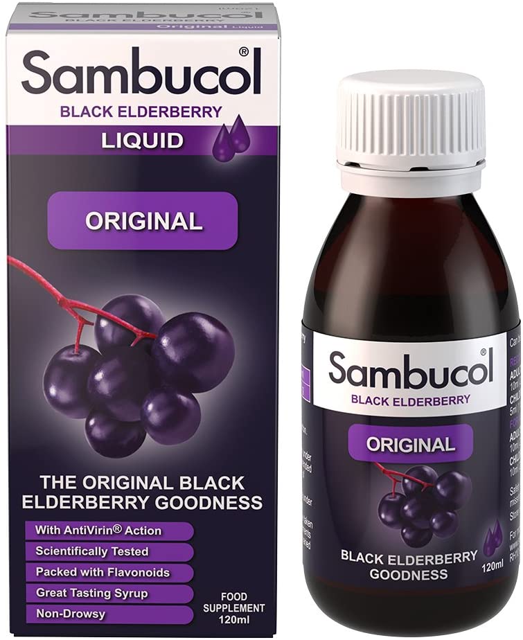 Sambucol Original Natural Black Elderberry, White, 120 ml (Pack of 1)