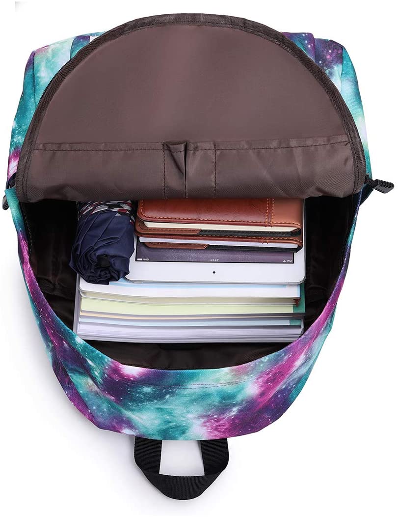 LCNC Galaxy Backpack for Girls & Boys - Teens & Kids, Elementary to Middle School Bookbag, Galaxy Green2 - Image 3