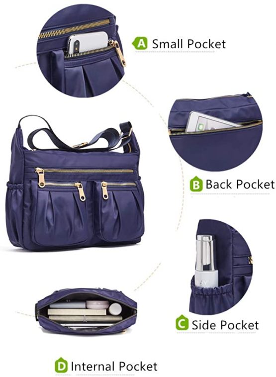 Crossbody Bags for Women,OPXTO Multi Pocket Shoulder Bags, Lightweight Nylon Waterproof Casual Travel Purse Messenger Bags. - Image 4