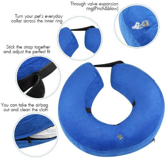 Frifer Adjustable Inflatable Recovery Collar for Dogs and Cats, L (Neck Cirfumference: 42-55cm / 16.6-21.6in) - Image 3