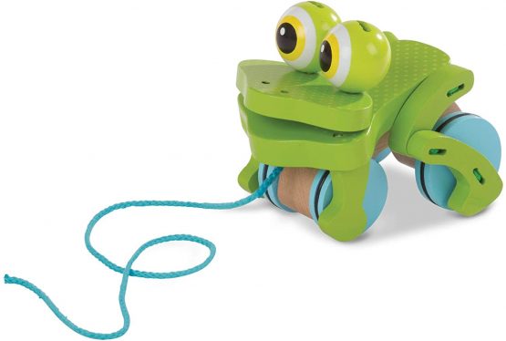 Melissa & Doug First Play Frolicking Frog Wooden Pull Toy - Image 4