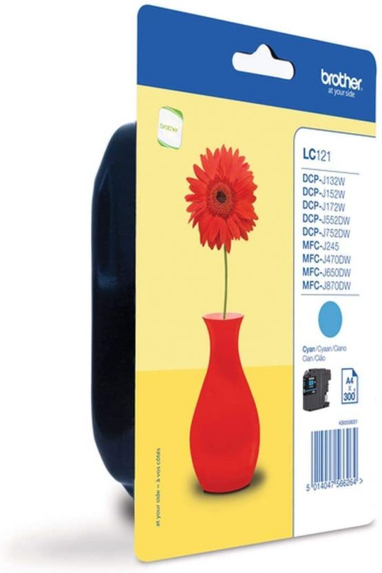 Brother LC-121C Inkjet Cartridge, Cyan, Single Pack, Standard Yield, Includes 1 x Inkjet Cartridge, Brother Genuine Supplies - Image 2