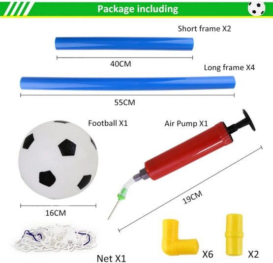 Football Goal Post Net With Pump Toy Indoor Outdoor Soccer Sport Games Mini Training Practice Set for Kids Children (Single) - Image 2