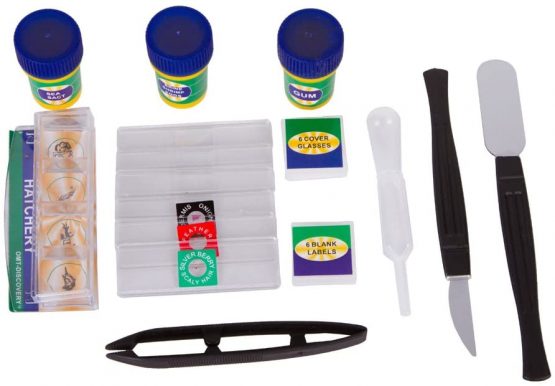 Levenhuk LabZZ M2 Beginners Microscope with Prepared Slides, Blank Slides, Cover Slips, Slide Stickers, Flask with Brine Shrimp, Brine Shrimp Hatchery - Image 4