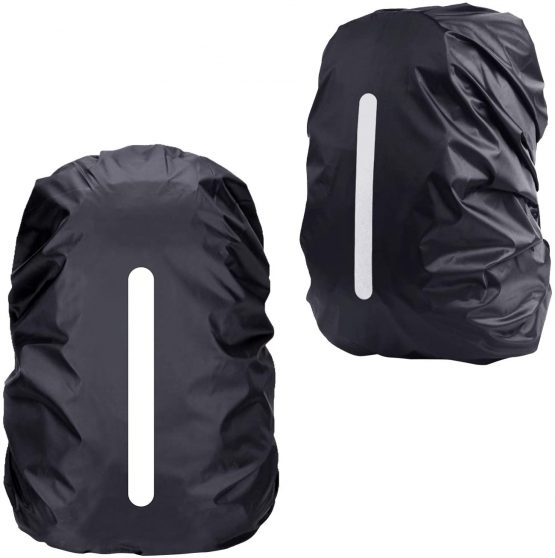 Backpack Rain Cover KATOOM 2 Pack Waterproof Rucksack Reflective Strap Dustproof Safety Bag for Outdoor Activities Camping Hiking Cycling Traveling Green Orange