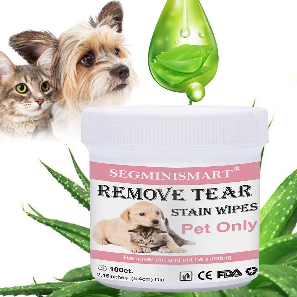 SEGMINISMART Pet Eye Wipes, Pet Tear Stain Wipes, Pet Wipes, Pet Eye