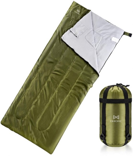 OMORC Sleeping Bag 3 Season, Lightweight Outdoor Gear with Compression Sack, Large Sleeping Bag
