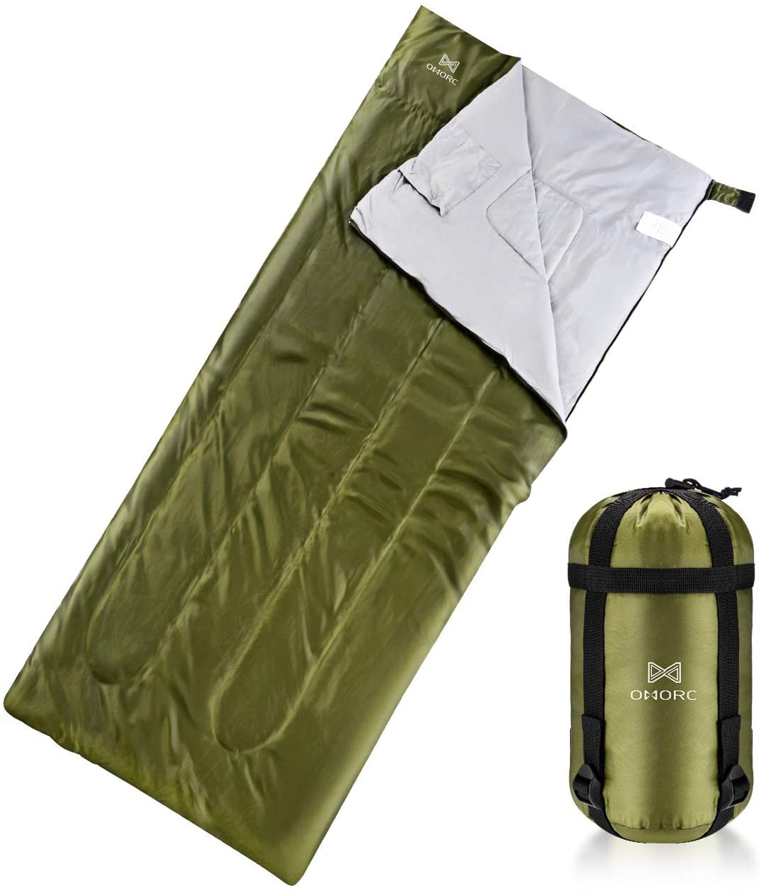 OMORC Sleeping Bag 3 Season, Lightweight Outdoor Gear with Compression