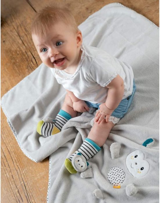 Fehn 091519 Rattle Socks Teddy / Activity Baby Socks with Cute Animal Heads for Gripping, Rattles, Kick & Sound Creating, Educational Toy for Babies from 0-12 Months - Image 3
