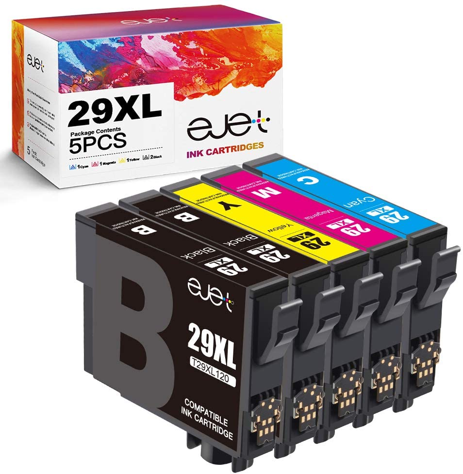 ejet 29XL High Yield Ink Cartridge Replacement for Epson 29XL for Epson Expression Home XP452 XP352 XP245 XP442 XP345 XP-255 XP-455 XP-245 XP-342 XP 352 XP 342 (Black Cyan Magenta Yellow