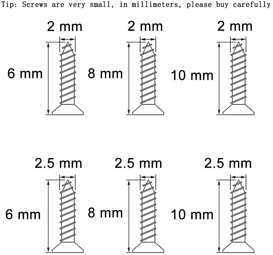 newlng 1200pcs M2 M2.5 Small Screws Phillips Flat Head Cross Wood Screws Self Tapping Screw Dssortment Cabinet Multifunctional DIY Micro Fasteners Screw Set Gold - Image 2