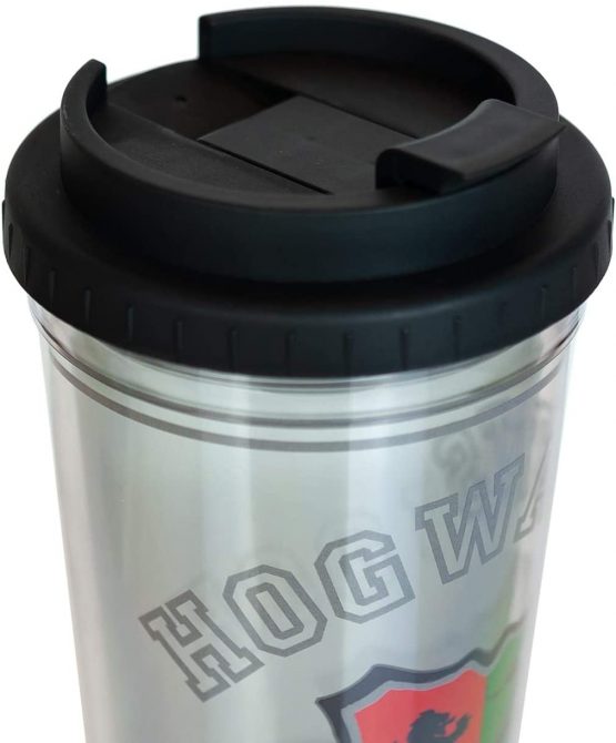Harry Potter Hogwarts Crest 24oz Double Walled Plastic Travel Mug - Image 2