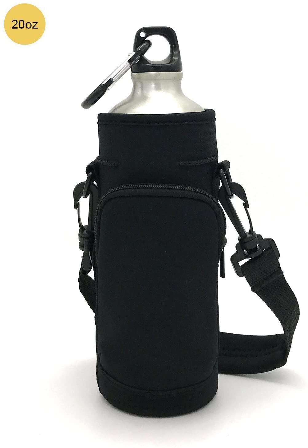 Wommty 20Oz Neoprene Insulated Water Drink Bottle Cooler Carrier Cover Sleeve Tote Bag with Carrying Handle and Adjustable Shoulder Strap for Climbing Cycling and Running Outdoor Activities (20 Oz)
