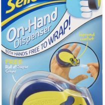 Sellotape On-Hand Dispenser for sticky tape / Both hands free for crafting and wrapping / 1 x dispenser & 1 x (18mm x 15m) adhesive tape roll