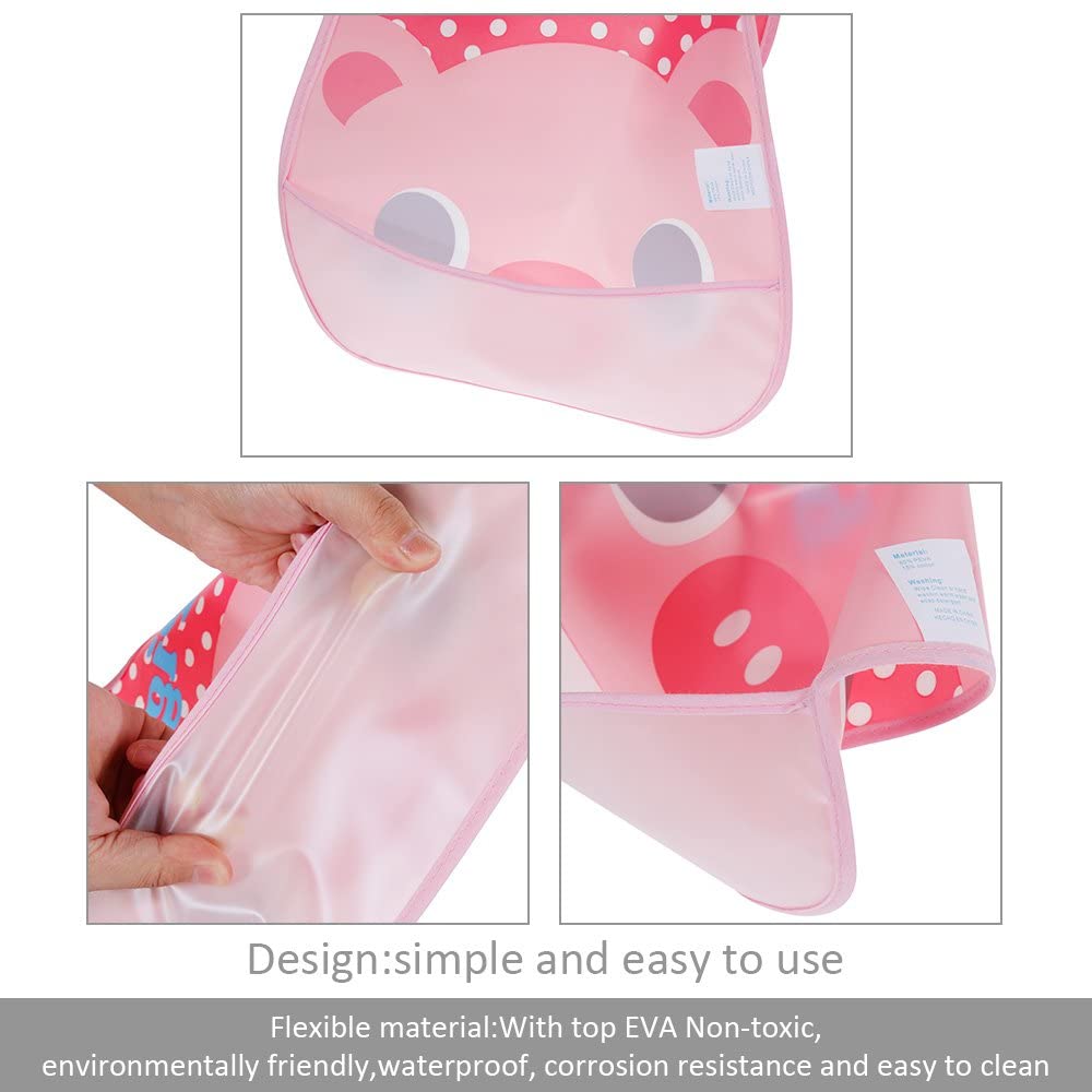 Lictin Unisex Baby Bib Set of 8 Waterproof EVA Baby Bandana Drool Bib Aprons for Infant Toddler 6 months to 6 years old (8pcs M) - Image 4