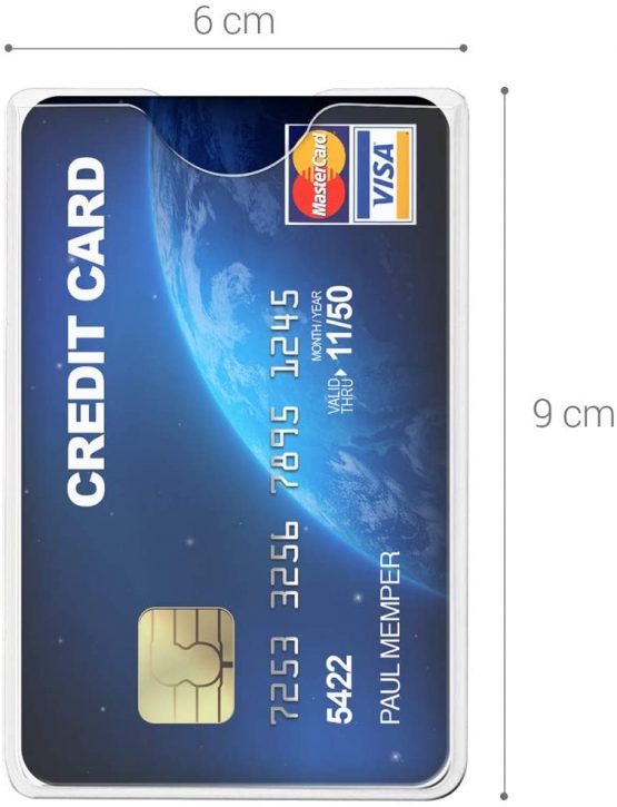 kwmobile 10 Pieces Credit Card Sleeves - Soft Transparent ID Business Card Holder - Identification Social Security SSN Cards Protector Inserts - Clear - Image 4