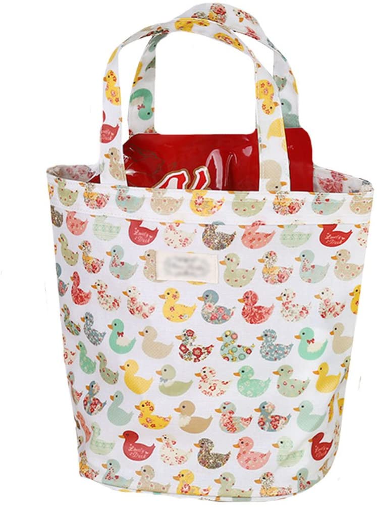 LA HAUTE Women Cotton Handbags Shoulder Bags Cute Cartoon Beach Tote Bags Shopping Bags, Cute Duck