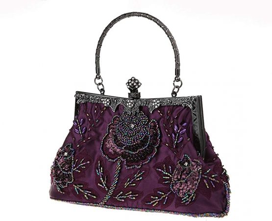 MMYOMI Vintage Floral Beaded Rhinestone Embroidery Clutch Sequin Wedding Party Prom Bag Bridal Ladies Crossbody Evening Handbag - Image 3