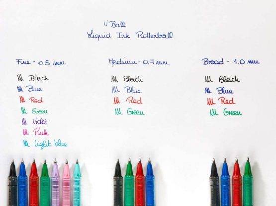 Pilot V Ball 07 Liquid Ink Rollerball Pens 0.7mm Tip Black/Blue/Green Ink Blistercard 3 Pens, 3131910540878UK - Image 3