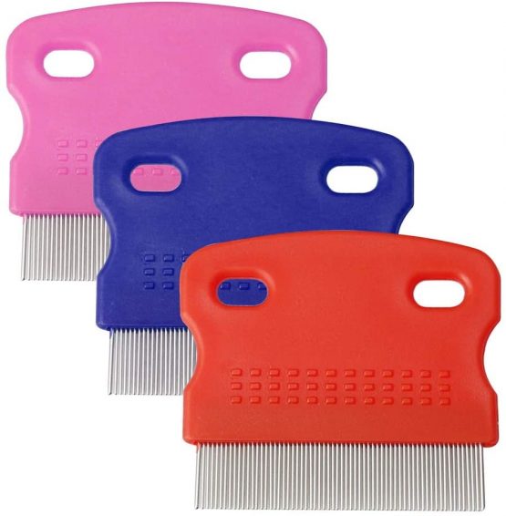 nuoshen 3 pieces Flea Comb, Cat Comb with Handle Flea Removal Grooming
