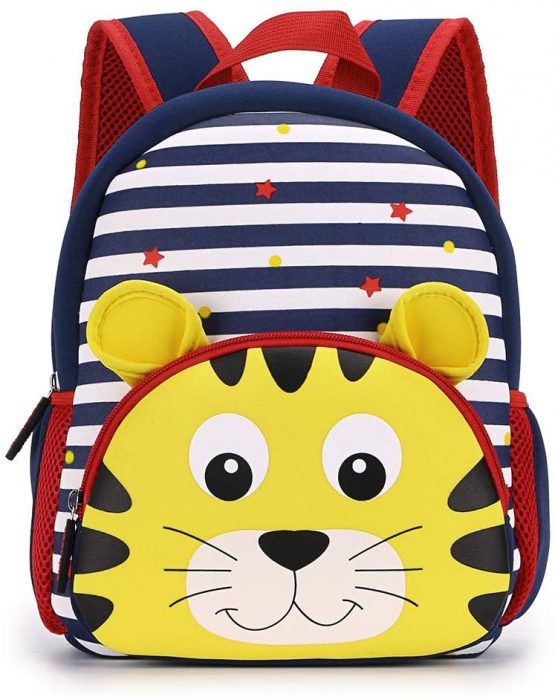 IGNPION Nursery Kids Backpacks Toddle Children School Bag Zoo Lunch Bag 3D Cute Animal Cartoon Preschool Rucksack (Stripe Tiger)