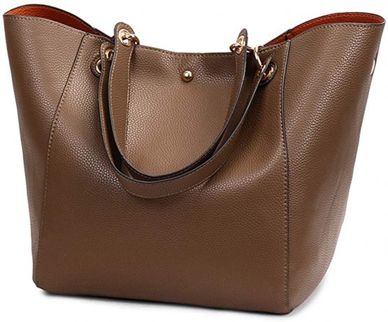 Pahajim PU Leather Waterproof Handbag Large Fashion Tote Bag for Women Practical and Wear-Resistant Shoulderbag Suitable for Shopping, Traveling, and Work