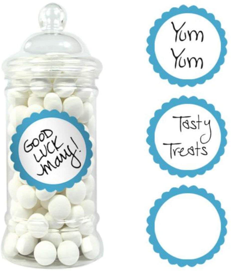 Amscan Candy Buffet Scalloped Labels, Caribbean Blue - Image 3