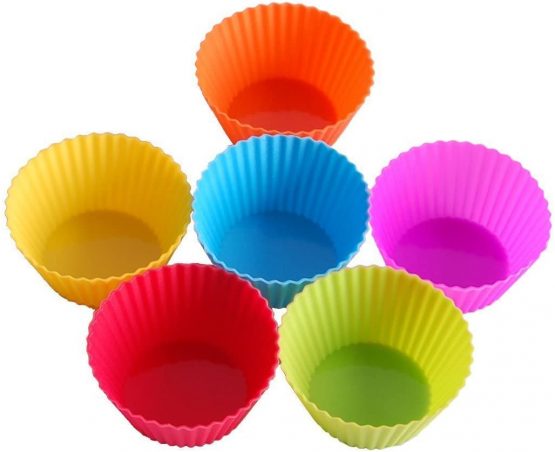Cupcake Molds IdealHouse 24 Pack Silicone Reusable Baking Cases Muffin Molds Moulds Rainbow Cups for Cakes Ice Creams Puddings - Image 2