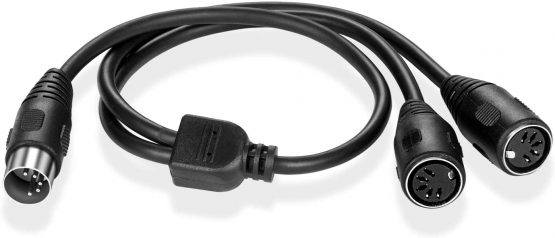MIDI Splitter Cable - DigitalLife MIDI 5 Pin DIN Male to Dual 2 x DIN-5 Female Splitter Cable - MIDI DIN Y Splitter Adapter - MIDI Extension Cable