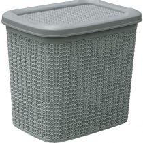JVL 13-363GY Knit Design Loop Plastic Storage Box 10L, Grey 27 x 29 x 21 cm, One size