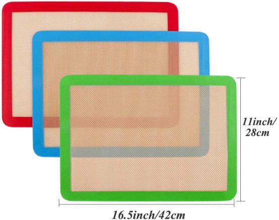 Silicone Baking Mat,NonStick Baking Mats (x3) Non-Slip Washable Reusable Heat Resistant, Non-Toxic, Flexible, Non-Stick, Easy to Clean Baking Sheet(16.5"x11") - Image 2