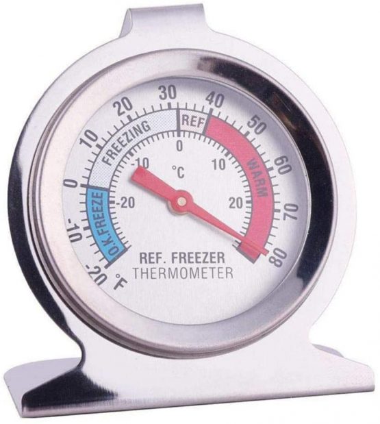 Fridge Thermometer Refrigerator Thermometer,INRIGOROUS Pack of 2 Stainless Steel Dial Fridge/Freezer Thermometer with Hanging Hook and Retractable Stand (Dial Style) - Image 2