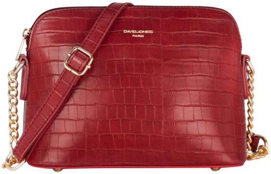 David Jones - Women's Small Crossbody Bag - Chain Shoulder Bag - Saffiano PU Faux Leather Rigid Messenger Bag - Evening Party City Clutch - Ladies Zip Handbag - Fashion Elegant Simple