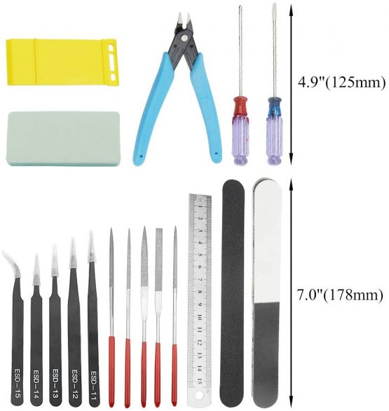 WMYCONGCONG 19 PCS Gundam Model Tools Kit Hobby Basic Tool Craft Set for Basic Model Building Repairing Fixing - Image 2