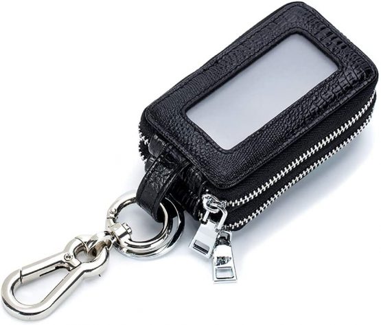 Key Wallet, Key Holder Wallet, Briskyto Key Chain Wallet, Fashionable Leather Car Key Card Wallet Holder, Multi-functional Zipper Key Case Wallet Men and Women Pocket Key Chain Purse