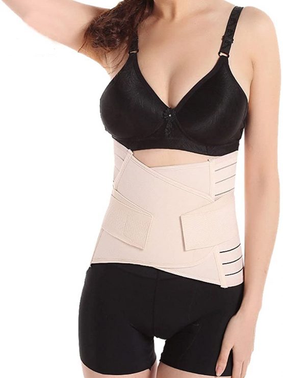 Movingtime Breathable Elastic Postpartum Support Recovery Belly/Waist Belt Shaper Beige